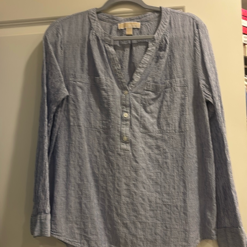 Michael Kors seersucker top -L